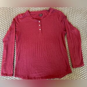 Super soft, red, long sleeve shirt by two blind brothers